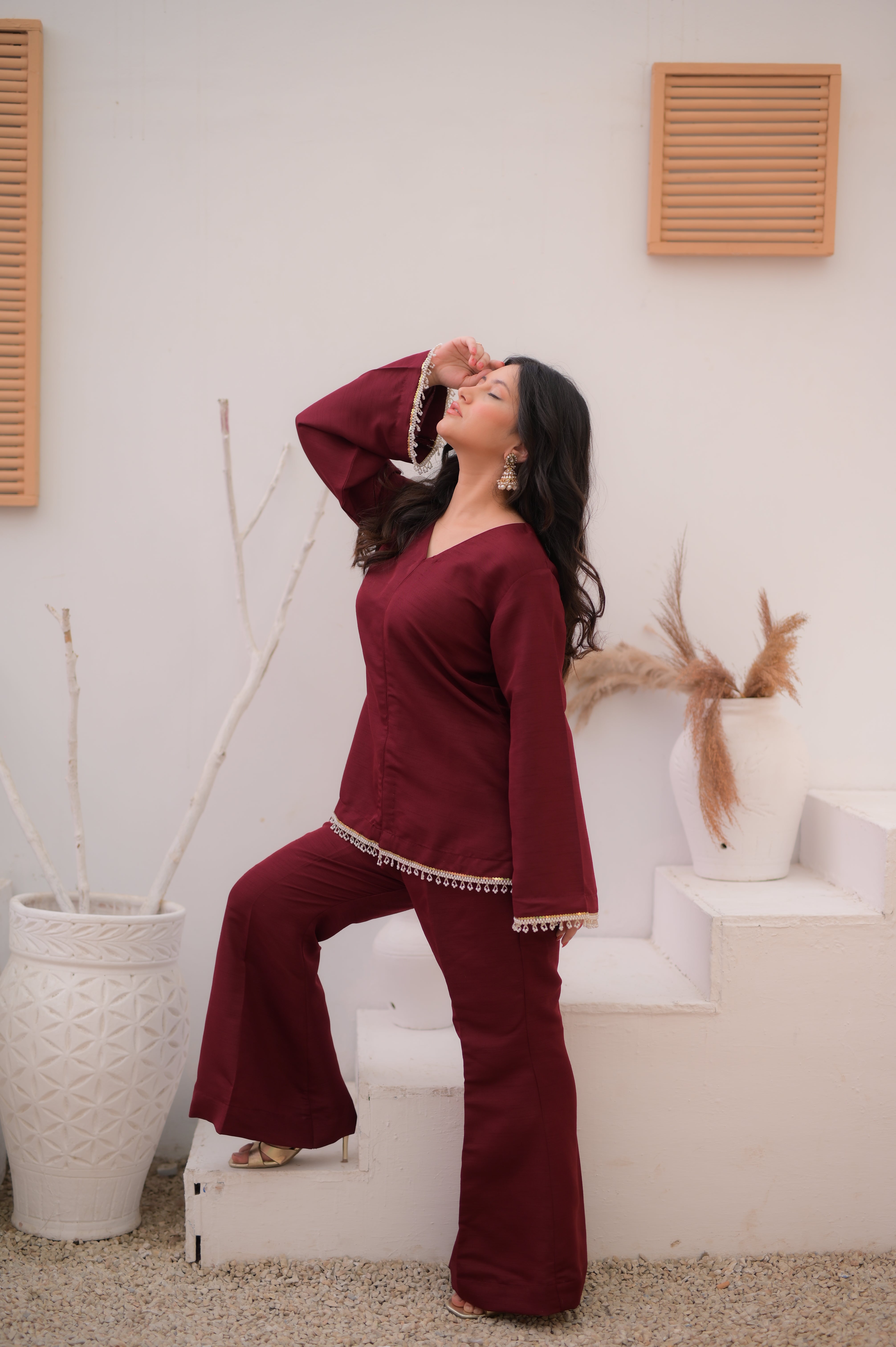 Veloura – maroon Bell Set