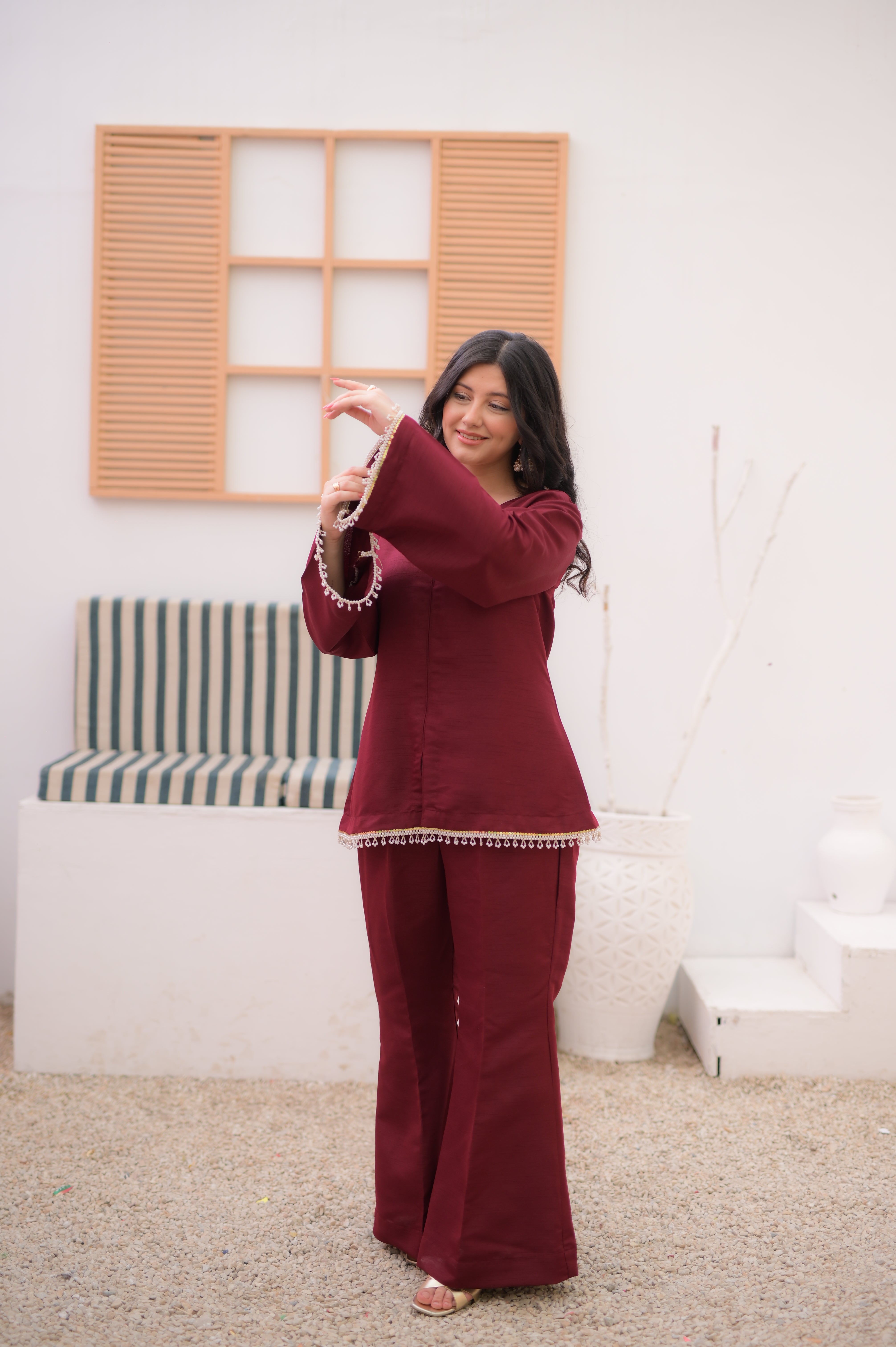 Veloura – maroon Bell Set
